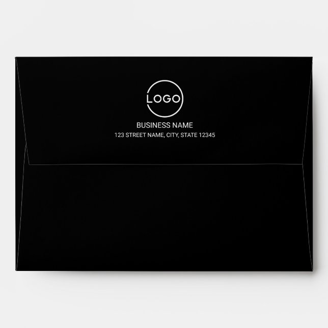 Custom Business Logo with Custom Text Envelope (Back (Top Flap))
