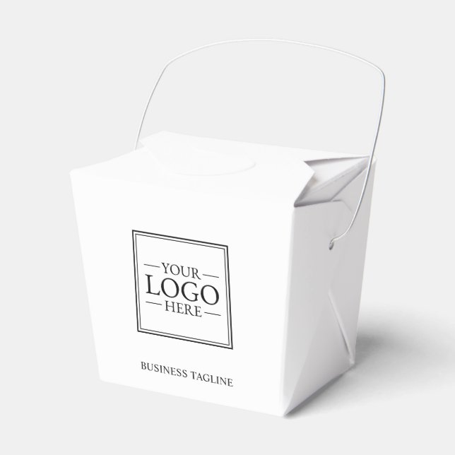 Custom Business Logo with Custom Text Favor Box (Front Side)