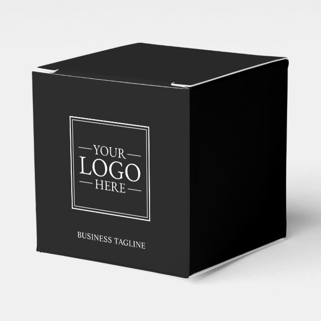 Custom Business Logo with Custom Text Favor Box (Front Side)