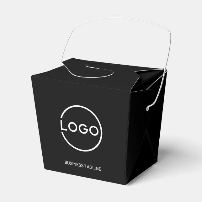 Custom Business Logo with Custom Text Favor Box (Front Side)
