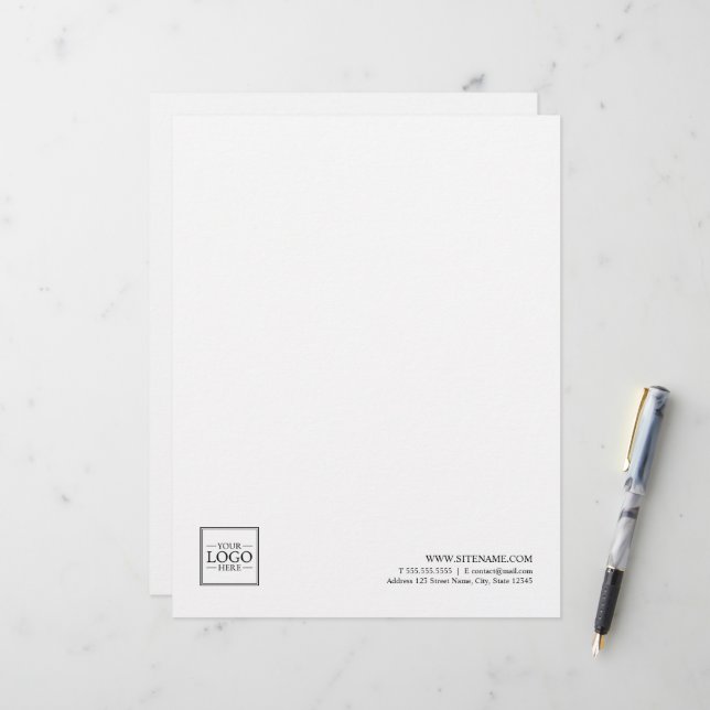 Custom Business Logo with Custom Text Letterhead (Front/Back In Situ)