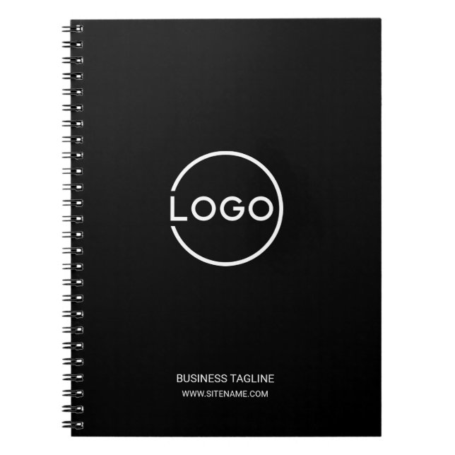 Custom Business Logo with Custom Text Notebook (Front)