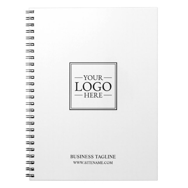 Custom Business Logo with Custom Text Notebook (Front)