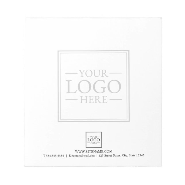 Custom Business Logo with Custom Text Notepad (Front)