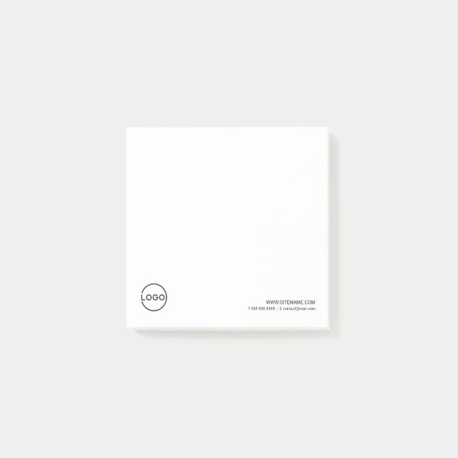 Custom Business Logo with Custom Text Post-it Notes (Front)