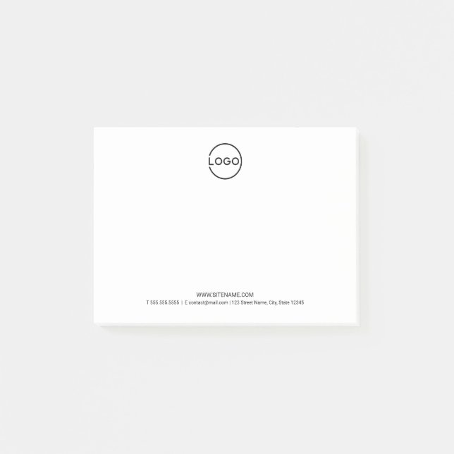 Custom Business Logo with Custom Text Post-it Notes (Front)
