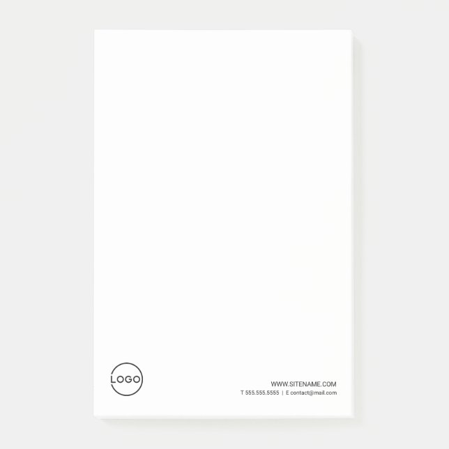 Custom Business Logo with Custom Text Post-it Notes (Front)