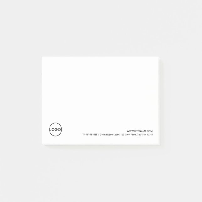 Custom Business Logo with Custom Text Post-it Notes (Front)