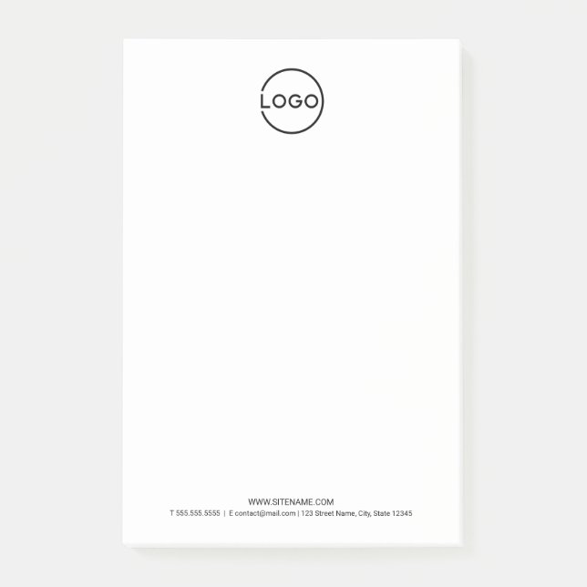 Custom Business Logo with Custom Text Post-it Notes (Front)