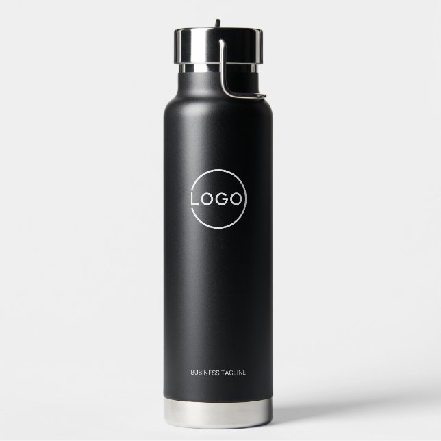 Custom Business Logo with Custom Text Water Bottle (Left)