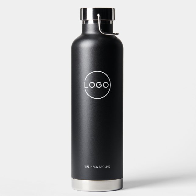 Custom Business Logo with Custom Text Water Bottle (Left)
