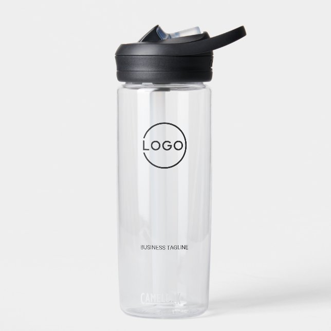 Custom Business Logo with Custom Text Water Bottle (Left)