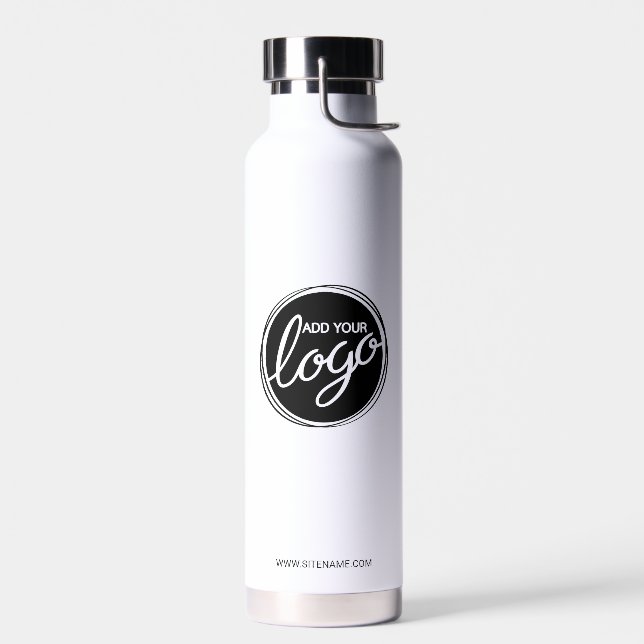 Custom Business Logo with Custom Text  Water Bottle (Left)