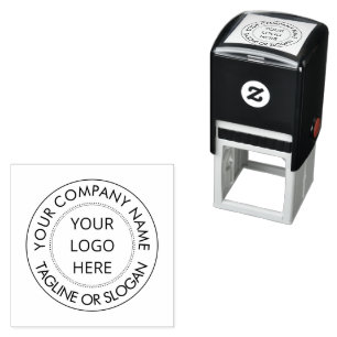 Custom Business Logo With Tagline Self-inking Stamp