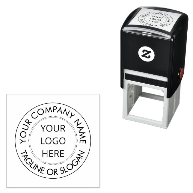 Custom Business Logo With Tagline Self-inking Stamp (In Situ)