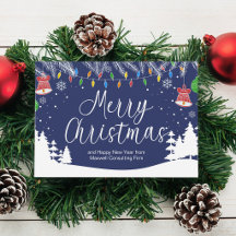 Custom Business Merry Christmas Festive Blue