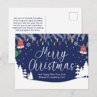 Custom Business Merry Christmas Festive Blue