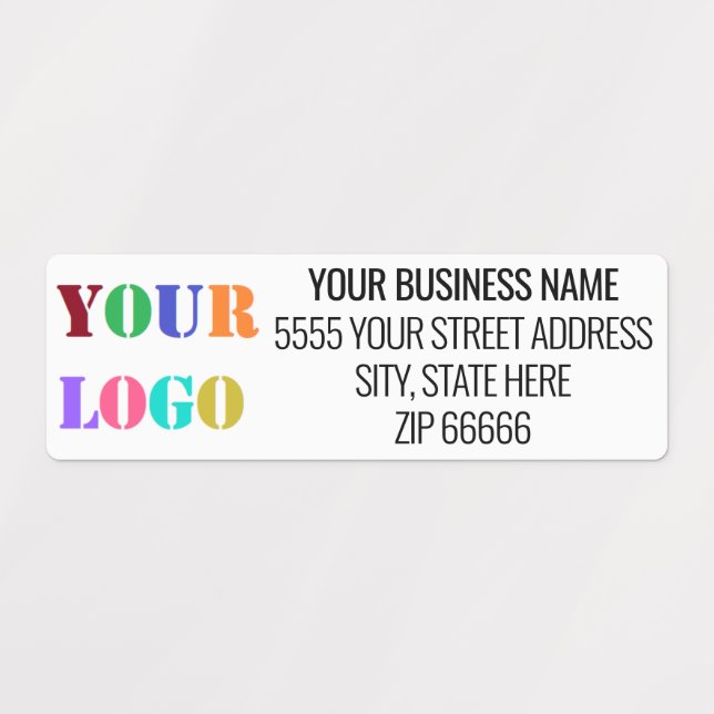 Custom Business Name Address and Logo Labels (Design 1)