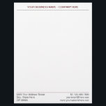 Custom Business Name Address Letterhead with Logo<br><div class="desc">Custom Colours and Fonts - Simple Personalized Modern Design Your Business Letterhead with Logo ( Back Side ) - Add Your Logo - Image / Name - Company / Address / Phone / E-mail - Website or other info - Resize and move or remove and add elements - image /...</div>