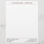 Custom Business Name Address Letterhead with Logo<br><div class="desc">Choose Colours - Simple Personalized Modern Design Your Business Company Office Letterhead with Logo ( Back Side ) - Add Your Logo - Image / Name - Company / Address / Phone / E-mail - Website or other info - Resize and move or remove and add elements - image /...</div>