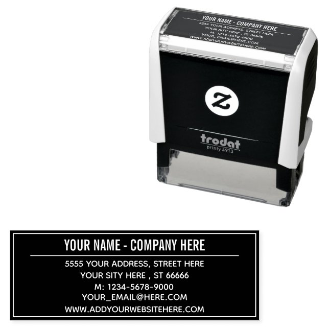 Custom Business Name Address Your Colour Stamp (In Situ)