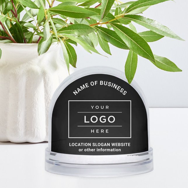 Custom Business Name and Logo Black Branded Snowglobe (Creator Uploaded)