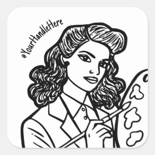 Custom Business Name Follow Artist Square Sticker