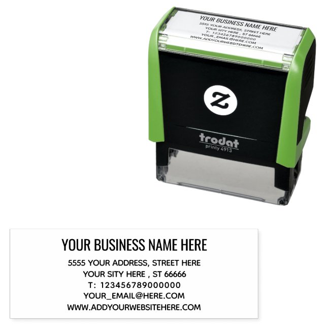 Custom Business Name Info Address Stamp Template (In Situ)