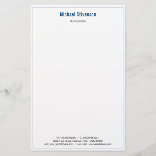Custom Business Name Info Address Stationery Paper