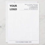 Custom Business Name Info Letterhead with Logo<br><div class="desc">Custom Colours and Font - Your Business Office Letterhead with Logo - Add Your Logo - Image / Business Name - Company / Address - Contact Information - Resize and move or remove and add elements / image with Customization tool. Choose colours / font / size ! Good Luck -...</div>