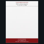 Custom Business Name Info Personalized Letterhead<br><div class="desc">Custom Colours and Font Personalized Your Business Letterhead with Logo ( Back Side - OR Remove ) - Add Your Business Name - Company / Address - Contact Information / Logo - Image or QR Code ( back side ) - Resize and move or remove and add elements - image...</div>
