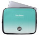 Custom Business Name, Job, Logo Gradient Turquoise Laptop Sleeve (Front)