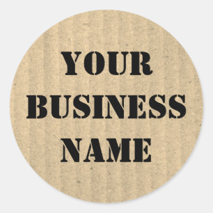 Custom Business Name Kraft Paper Recycled  Classic Round Sticker