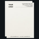 Custom Business Name Office Letterhead and Logo<br><div class="desc">Custom Simple Personalized Black and White Business Office Letterhead with Logo - Add Your Logo - Image / Business Name - Company / Address / Contact Information - Website / E-mail / Phone - Resize and move or remove and add elements / image with customization tool. Choose / add your...</div>