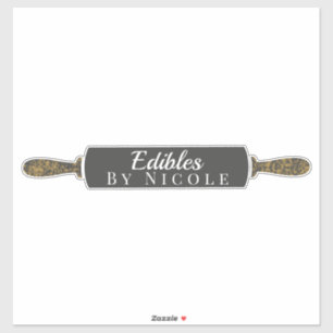 Custom Business Name Rolling Pin Bakery Edibles