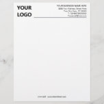 Custom Business Office Letterhead with Logo<br><div class="desc">Custom Simple Business Office Letterhead with Logo - Add Your Logo - Image / Business - Company Name and Contact Information - Choose / add your favourite text and line colours. Resize and move or remove and add elements - Image / text with customization tool !</div>