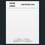 Custom Business Office Letterhead with Logo -<br><div class="desc">Custom Simple Black and White Business Office Letterhead with Logo - Add Your Logo - Image / Business Name - Company / Address - Contact 
 Information - Resize and move or remove and add elements / image with customization tool.</div>