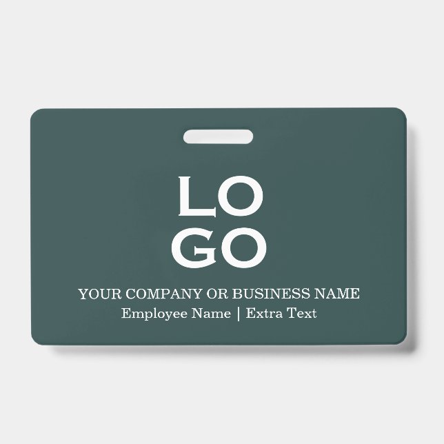 Custom Business or Company Logo & Title Pine Green Badge (Front)