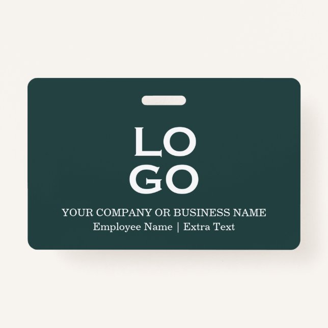 Custom Business or Company Logo & Title Pine Green Badge (Front)