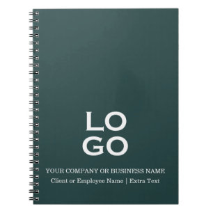 Custom Business or Company Logo & Title Pine Green Notebook