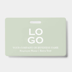 Custom Business or Company Logo & Title Sage Green Badge