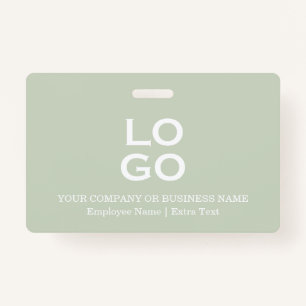 Custom Business or Company Logo & Title Sage Green Badge