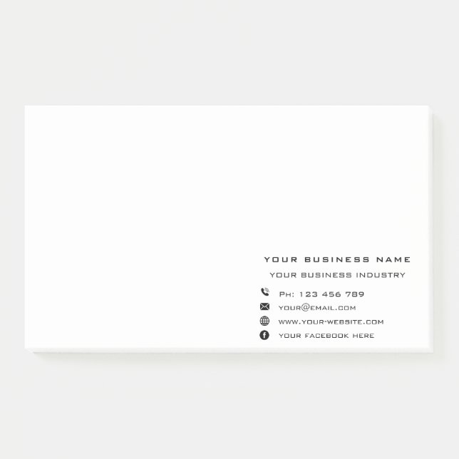 Custom Business Personalized Company Sticky Notes (Front)