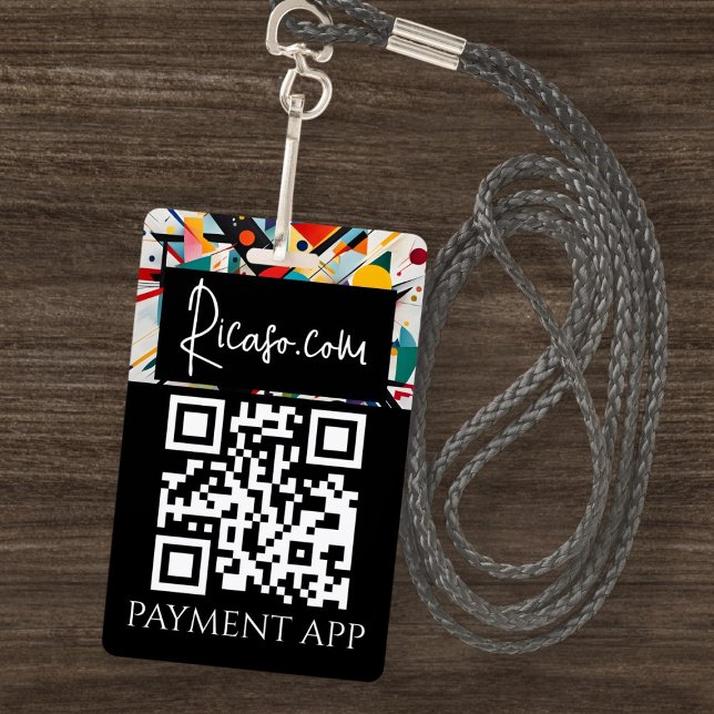 Custom Business Personalized Payment QR codes Badge (Custom Business Personalized Payment QR codes Badge by Ricaso. Add your own QR code and text)