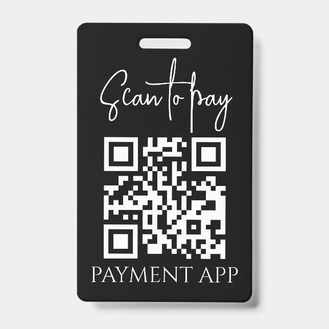 Custom Business Personalized Payment QR codes Badge (Front)