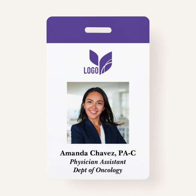 Custom Business Photo Employee Name Badge (Front)