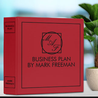 Custom Business Plan Red Binder