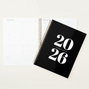 Custom Business Planner Black White Organizer