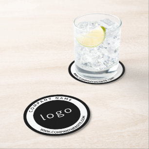 Custom Business Promo Logo  Round Paper Coaster