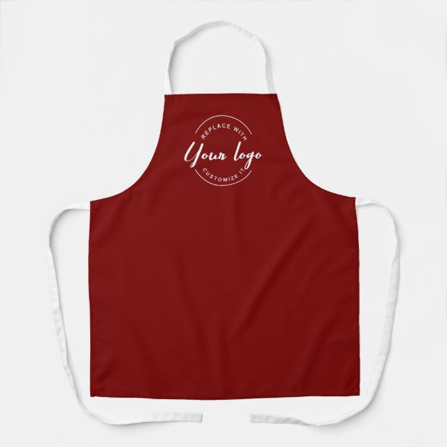 Custom Business Promotion Personalized White Logo  Apron (Front)